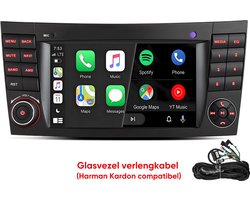 Cestovet Autoradio - Geschikt Voor Mercedes Benz CLS E-Class W211 W219 - 2GB+32GB, Draadloze CarPlay & Andriod Auto - GPS-navigatiesysteem Bluetooth Stuurwielbediening WiFi - 7-inch Touchscreen DSP RDS USB - Vezelverlengingskabel