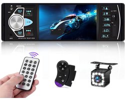 Din autoradio met 4,1 inch scherm, Bluetooth autoradio MP5-speler, 1 Din radio met Bluetooth handsfree FM USB AUX TF stuurwielbediening, achteruitrijcamera