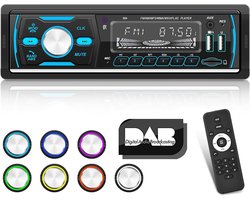 Din DAB+ autoradio met Bluetooth - autoradio met FM AM RDS - 7 verlichte knoppen / USB / U-schijf / AUX + 32G TF-kaart