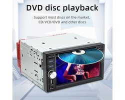 Dubbele DIN autoradio, 6,2 inch touchscreen auto dvd-speler, met CarPlay, Auto, 12 LED achteruitrijcamera, ondersteunt Mirror Link, BT, DVD, AUX