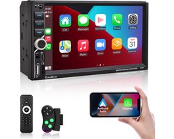 ESSGOO 2 Din Autoradio - 7" Touchscreen - Draadloos Apple CarPlay & Android Auto - Bluetooth, USB, AUX, TF, SWC