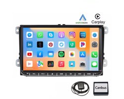 ESSGOO Autoradio voor Volkswagen Golf 5, 6, Polo, Skoda Caddy, T5, Passat - Draadloos Apple Carplay & Android Auto - 1 + 32GB - met Bluetooth/USB/FM/RDS/Mirror Link - 9 INCH Aanraakscherm