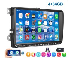 ESSGOO CarPlay Autoradio geschikt voor Volkswagen Golf 5 Touran Passat B6 Golf 5 6 Touran EOS - Apply Carplay & Android Auto - 4GB + 64GB - Bluetooth & Wifi Mirrorlink - Navigatiesysteem -Multimedia - FM RDS - 9 Inch - Achteruitrijcamera & DAB+