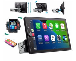 ESSGOO Universele Draaibaar 1Din Autoradio - 10,4 inch Touchscreen - Apple Carplay en Android Auto - Handsfree bellen - Bluetooth USB AUX GPS - FM-Radio