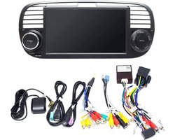 geschikt voor Fiat 500 2007-2015 Android 10 navigatie CarPlay 2+32GB Bluetooth USB WiFi ZWART