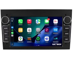 Geschikt voor Opel Zafira - Zwart (2004 t/m 2012) | 7 inch Android 15.0 CarPlay autoradio | Draadloos CarPlay & Android Auto | 2GB RAM + 32GB | Externe microfoon & Achteruitrijcamera (AHD) | Bluetooth & WiFi | NAVIBOP NB-1655 | Bouwjaar 2004 t/m 2012