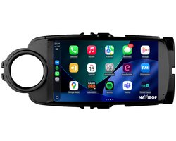 Geschikt voor Toyota Yaris - Zwart (2011 t/m 2016) | 9 inch Android 15.0 CarPlay autoradio | Draadloos CarPlay & Android Auto | 2GB RAM + 32GB | Externe microfoon | Bluetooth & WiFi | NAVIBOP NB-1450 | Bouwjaar 2011 t/m 2016