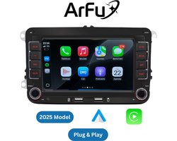 Geschikt voor Volkswagen, Skoda & Seat | Apple CarPlay & Android Auto | DAB+ Radio | 64GB | Draadloze verbinding | HD Touchscreen | Bluetooth handsfree bellen | ArFu | 2 jaar garantie | Inclusief achteruitrijcamera