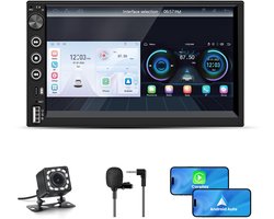 Hexinex 2DIN Autoradio - 7 inch scherm - met Draadloze Carplay & Android Auto - BT 5.2 - USB/USB-C + Achteruitrijcamera