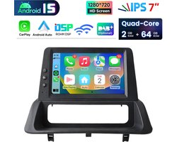 Hexinex Quad-Core autoradio Geschikt voor Renault Clio 3 (2005-2014) - Draadloos CarPlay, Android Auto, GPS Navi, WIFI, multimediaspeler, 2GB+64GB