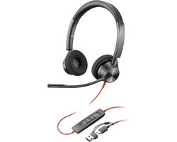 HP Poly Blackwire C3320 On Ear headset – Kabel Stereo Zwart – Ruisonderdrukking (microfoon) – Volumeregeling