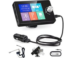 Inefala DAB Dab+ Autoradio Adapter 2,8 Inch Gekleurd LCD Display met Bluetooth Handsfree, Dab Transmitter, FM Transmitter, AUX in/uit, TF Card Music Play, Autolader