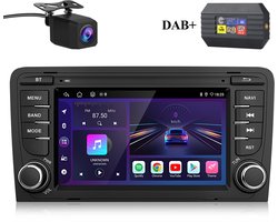 JUNSUN 7 Inch Autoradio voor Audi A3 8P 2003-2013 - Met Achteruitrijcamera, Draadloze CarPlay, Android Auto & WIFI BT DAB+ SWC USB, 2GB+64GB