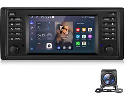 Junsun Android 15 Autoradio Geschikt Voor BMW 5er X5 E53 (2000-2007) & Range Rover L322 (2002-2004) Accessoires, Stuurwielbediening & Achteruitrijcamera, Draadloze CarPlay, DAB+, GPS-Navigatie, Bluetooth, 7-inch Touchscreen, DSP, Quad-core processor