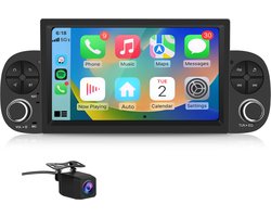 Junsun Android 15 Autoradio Geschikt Voor Fiat Panda 312 (2012-2024) Accessoires, 7-inch IPS Touchscreen, Draadloze CarPlay & Achteruitrijcamera, Bluetooth - GPS Navigatiesysteem, WiFi, DSP, Stuurwielbediening, RDS, DSB+, FM, Quad-core processor