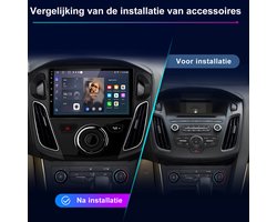 Junsun Android 15 Autoradio Geschikt Voor Ford Focus MK3 2012-2018 Accessoires, 2GB+64GB, Draadloze CarPlay, DAB+, GPS-Navigatie, Bluetooth, 9-inch Touchscreen, DSP, Quad-core processor
