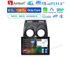 Junsun Android 15 Autoradio Geschikt voor Nissan Qashqai J10 (2007-2016), 6GB+128GB, Draadloze CarPlay, DAB+, GPS-Navigatie, Bluetooth, 11.5-inch Touchscreen, 4G-LTE, DSP, Octa-core processor,2K IPS