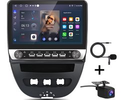 JUNSUN Android 15 Autoradio - Geschikt voor Peugeot 107 Citroen C1 Toyota Aygo - 2+64 GB - Draadloos Carplay & Android Auto - GPS Navi & SWC & BT & Wifi, intelligent autosysteem, multimediaspeler, Achteruitrijcamera + Microfoon, 10.1 Inch TouchScreen