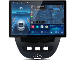 Junsun Android 15 Autoradio Geschikt Voor Peugeot 107 Toyota Aygo Citroen C1 Accessoires, 6GB+128GB, Draadloze CarPlay, DAB+, GPS-Navigatie, Bluetooth, Stuurwielbediening, Originele voertuigcamera, 13.1-inch Touchscreen, 4G, DSP, Octa-core processor