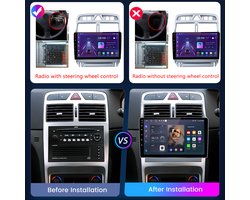 Junsun Android 15 autoradio Geschikt voor Peugeot 307 CC 2002-2013, 4-core WiFi, Carplay, GPS-navigatie, Android Auto, Bluetooth RDS DSP FM, stuurbediening - Plug & Play, 2GB+64GB
