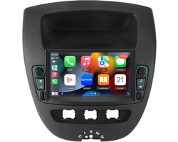 Junsun Android 15 Autoradio - Geschikt voor Peugot 107 Citroen C1 Toyota Aygo - Draadloos Carplay & Android Auto - 7-inch HD Touchscreen - Bluetooth & GPS-navigatie & Stuurwielbediening & Wifi & RDS , 2GB+64GB, DSP, Handsfree, Quad-core processor