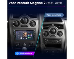 Junsun Android 15 Autoradio Geschikt voor Renault Megane II（2002-2009）, 2GB+64GB, Draadloze CarPlay & Andriod Auto, DAB+, GPS-Navigatie, WIFI, Bluetooth, Stuurwielbediening, Parkeerhulp, RDS, FM, Handsfree 7-inch Touchscreen, DSP, Quad-core processor