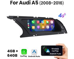 Junsun autoradio geschikt voor Audi A4 A5 B8 S4 2008-2016 Android 15 GPS Navi | 8,8 inch 4+64 GB | 4G WIFI Bluetooth | Wareless CarPlay & Andriod Auto FM RDS SWC met MMI Multimedia SYSTEM