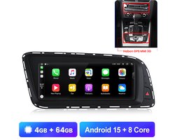 JUNSUN Autoradio Geschikt voor Audi Q5 8R 2009-2016 | Android 15 CarPlay Andriod Auto,8-core 4+64 GB GPS Navi WIFI BT FM SWC 8,8 inch, DSP & & 4G Lte & USB & Octa-core processor