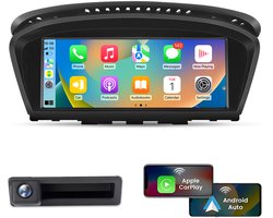 JUNSUN Autoradio geschikt voor BMW E60 E61 E90 E91 CCC Carplay Android 14 GPS Navi WIFI Bluetooth FM + CAM