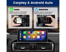 JUNSUN AutoRadio Geschikt voor BMW Serie 1 F20/F21 Serie 2 F22 Serie 3 F30/F31/F34/F35 Serie 4 F32/F33/F36 (2012-2016) NBT Accessoires -Android15 - Draadloos CarPlay, Ondersteuning Originele Functies, WIFI - Bluetooth -SWC, Telecamera di retromarcia