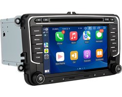 JUNSUN Autoradio - Geschikt voor Golf 5 6 Tiguan Crafter Passat, - Android 15 - 4+64 GB - Draadloos Carplay & Android Auto - Octa-Core & GPS Navi & SWC & Bluetooth & Wifi 4G & CD DVD