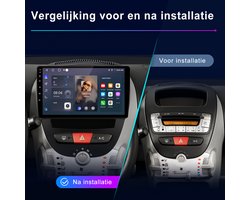 Junsun Autoradio Geschikt voor Peugeot 107, Toyota Aygo, Citroën C1 (2005-2014) accessoires - Android 15 - 2GB+32GB - Draadloos Carplay - DAB+, GPS-Navigatie, Bluetooth, SWC - WIFI- FM ,10.1-inch IPS Touchscreen, DSP, Quad-core processor