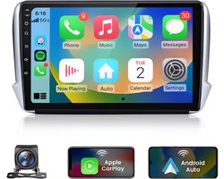 JUNSUN Autoradio - Geschikt voor Peugeot 2008/208 2012-2018, - Android 13 - 6+128 GB - Draadloos Apple Carplay & Android Auto - Ccta-Core & GPS Navi & SWC & Bluetooth & Wifi 4G KAM