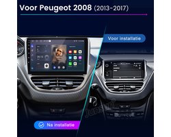 JUNSUN Autoradio - Geschikt voor Peugeot 2008/208 2012-2018, - Android 15 - 2+64 GB - Draadloos Carplay & Android Auto - GPS Navi & SWC & Bluetooth & Wifi & KAM