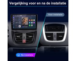 JUNSUN Autoradio - Geschikt voor Peugeot 207 CC 2006-2015 - Android 15- 2+64 GB - Draadloze CarPlay & Andriod Auto, DAB+, GPS-navigatiesysteem, Bluetooth, Stuurwielbediening, WiFi, FM, 9-inch HD Touchscreen, DSP, Quad-core processor