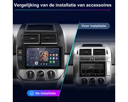 JUNSUN Autoradio - Geschikt voor VW Polo 9N (2001-2009) Accessoires , - Android 15 - 2+64 GB - Draadloos Carplay & Android Auto - GPS Navi & SWC & Bluetooth & Wifi & DSP & Handsfree-systeem & Zwart