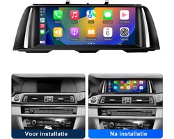 JUNSUN Draadloos Carplay CarPlay & Android Auto Retrofit Geschikt voor BMW 5 Serie F10/F11/F18 (2013-2017) met NBT-systeem, GPS-navigatiesysteem, Bluetooth, Stuurwielbediening, WiFi, 10.25 Inch Touchscreen, Plug & Play