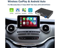 JUNSUN Draadloze CarPlay Android Auto Decoder Box Retrofit Kit voor Mercedes Benz V-Klasse W447 Vito Viano NTG5.0