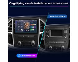 Junsun Plug & Play 2DIN Autoradio Geschikt voor Mercedes Vito 3 W447 (2014-2024) Accessoires | Android 15.0 GPS Navigatie WIFI Bluetooth Carplay & Android Auto & RDS DSP FM SWC DAB+ Quad-Core Processor - Originele Camera