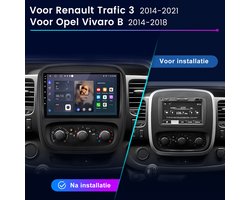 JUNSUN V2 Autoradio Geschikt voor Opel Vivaro B Renault Trafic (2014-2021) Andriod 15 Draadloze CarPlay & Andriod Auto GPS Navi & WIFI Bluetooth FM RDS & DSP SWC 2GB+64GB
