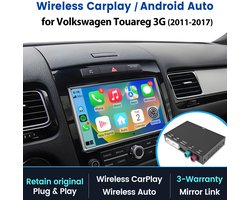 JUNSUN Wireless CarPlay Android Auto Box - Retrofit Kit Plug&Play voor Volkswagen Touareg 7L6 2010-2018 met 8'' scherm