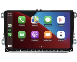 NAVIBOP NB-6099 | 2026 Model | Geschikt voor VW Golf 5 & 6 - Polo - Passat - Tiguan - Touran - T5 | 9 Inch Android 15.0 Autoradio | Draadloos Apple CarPlay & Android Auto | Bluetooth 5.4 Carkit | Navigatie | 2GB+32GB