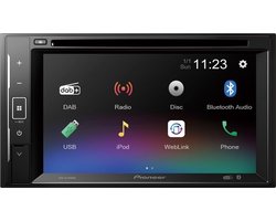 Pioneer AVH-A240DAB – 2-DIN multimedia autoradio met 6,2″ touchscreen, DAB+, Bluetooth & CD/DVD – WebLink Mirroring – 13-bands equalizer