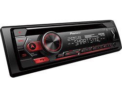 Pioneer DEH-S420BT Autoradio Enkel din Rood-CD Tuner-USB-Bluetooth - 4 x 50 W