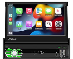 radio klapscherm Android 13 - Apple Carplay & Android Auto (Draadloos) - 7 Inch automatisch klapscherm - Navigatiesysteem - Bluetooth - GPS - WIFI - Achteruitrijcamera & Microfoon