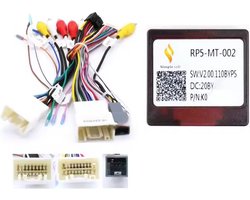 Verloopstekker Rockford versterker kabelset met originele achteruitrijcamera ondersteuning | geschikt voor Mitsubishi ASX - Outlander - Pajero - Lancer | Voor Android Carplay Autoradio met Navigatie | Verloop iso connector stekker