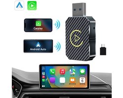 Vyzio - Draadloze CarPlay Dongle - Apple CarPlay Android Auto - 2-in-1 CarPlay Adapter - Draadloze Verbindingsadapter - Auto Connectiviteit - ACRSYNC