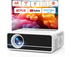 4K Beamer Smart Projector , officiële Netflix, native 1080p, elektrische focus, automatische trapeziumcorrectie, AKATUO home cinema projector, WiFi6 Bluetooth, videoprojector, bulletin, luidspreker voor