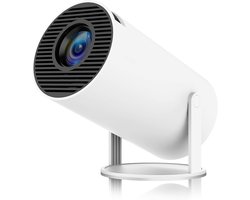 4K Mini Projector, HY300 Portable Projector, Supports 180 ° Rotation, 160 ANSI Automatic Keystone Correction, WiFi 6 ， Android 11, Android Intelligent System, Built-in Battery, Suitable for Indoor and Outdoor Camping