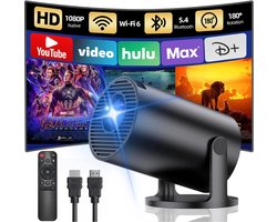 Aurixi® Draagbare Beamer - Beamer - Projector - Mini Beamer - Wit - 22cm x 17cm x 9cm